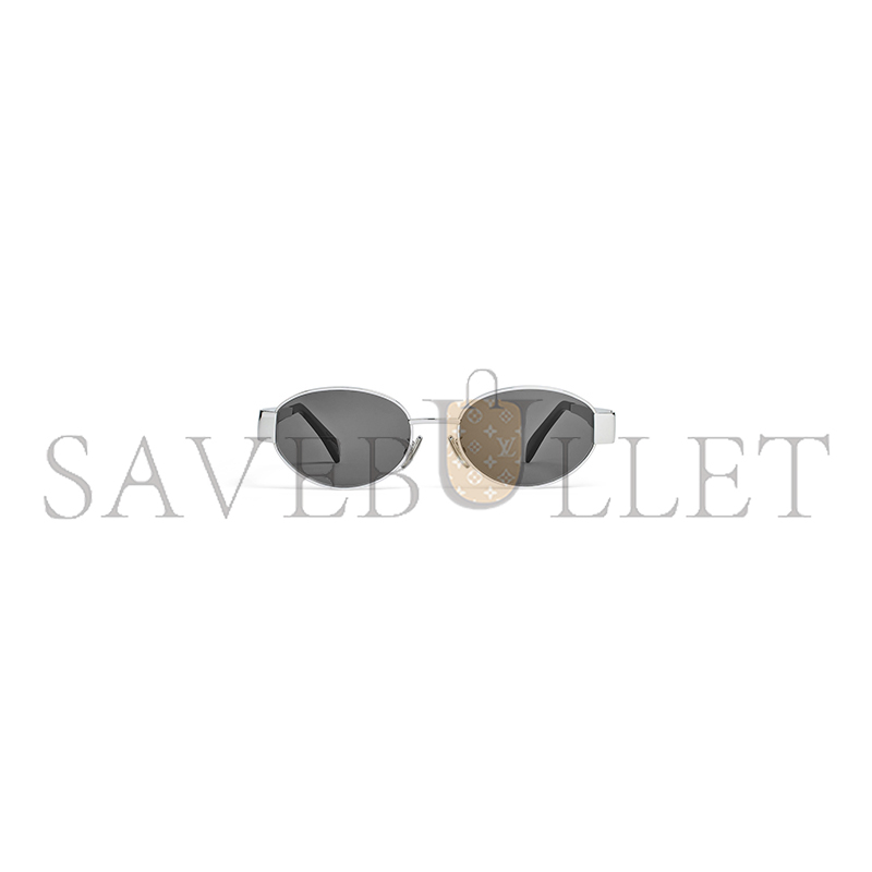 Ce**e triomphe metal 01 sunglasses in metal silver green 4s235